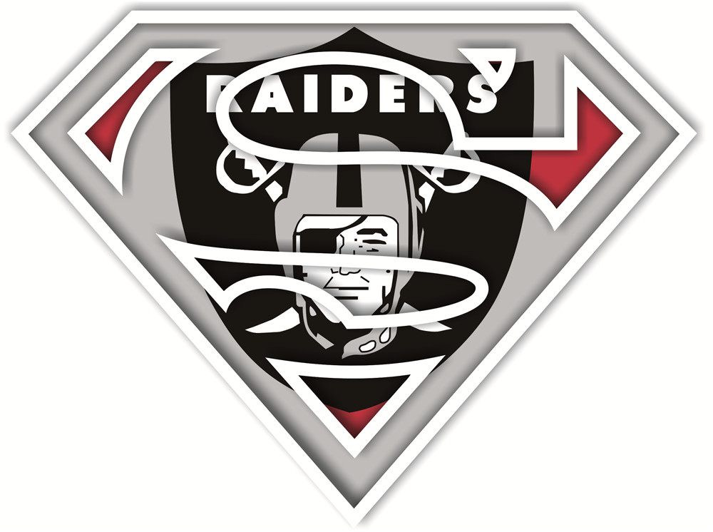 Oakland Raiders superman logos fabric transfer
